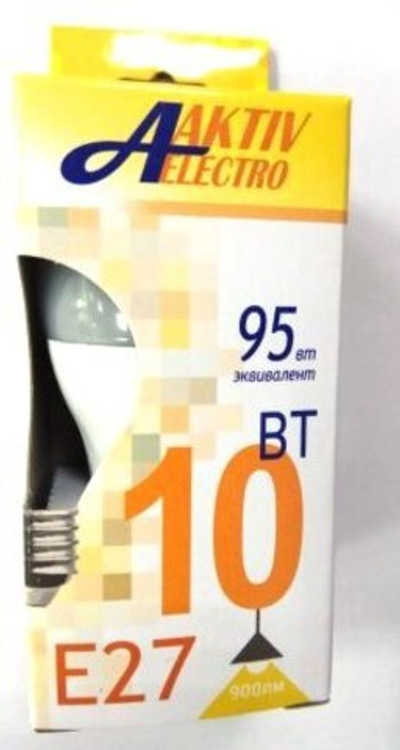 Лампа светодиодная Aktiv-Elektro LED-G45-Regular шар 10Вт 175-265В Е27 3000К 850Лм /100