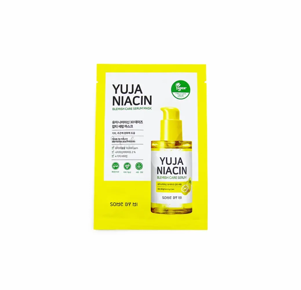 Some By Mi  Осветляющая маска с ниацинамидом и юдзу Yuja Niacin 30days Blemish Care Serum Mask. 25 г