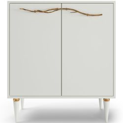 Комод Арт Колор matte Классик Голд с 2 полками Белый опал матовый