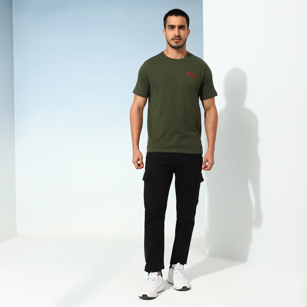 Футболка мужская Royal Enfield, цвет - темно-оливковый, размер - L, арт. RLATSA230556 (TSA230012DARK OLIVE)