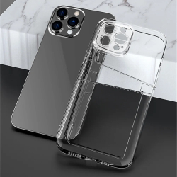 Мягкий силиконовый чехол для смартфона iPhone 13 Pro, с двойным отделением под визитки и карточки