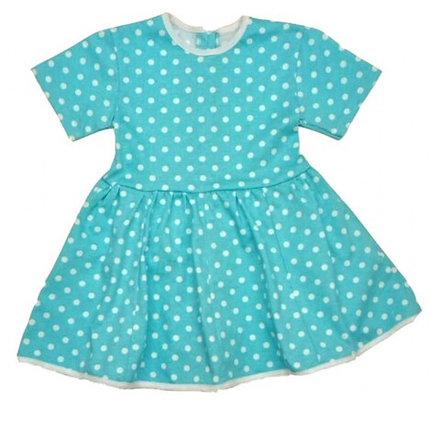 Платье 7028/49 голубое, белый горох