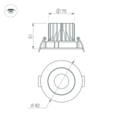 Светильник MS-FORECAST-BUILT-TURN-R82-8W Day4000 (WH-WH, 32 deg, 230V) (Arlight, IP20 Металл, 5 лет) 037186
