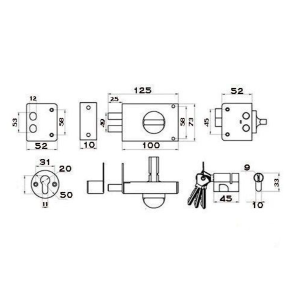 Замок накладной "ГЛАЗОВ" ЗН 1-1,2