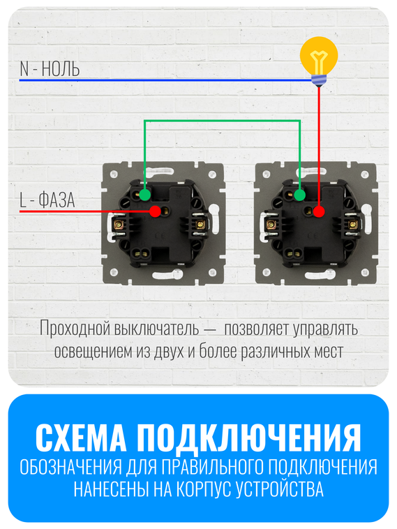 Выключатель клавишный проходной Smart Aura серия ELIT без рамки