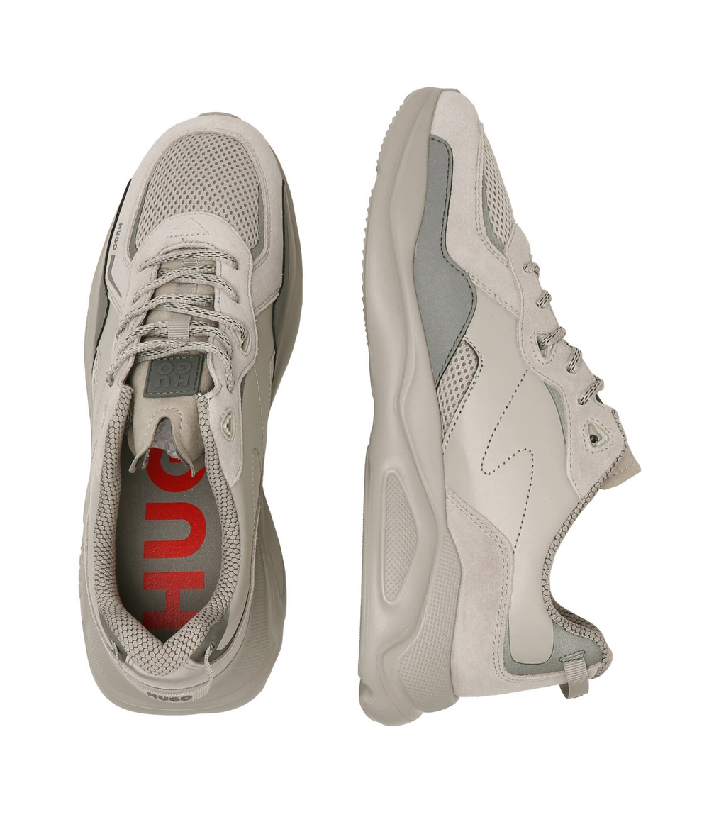 Кожаные кроссовки HUGO - бежевый(50517122)