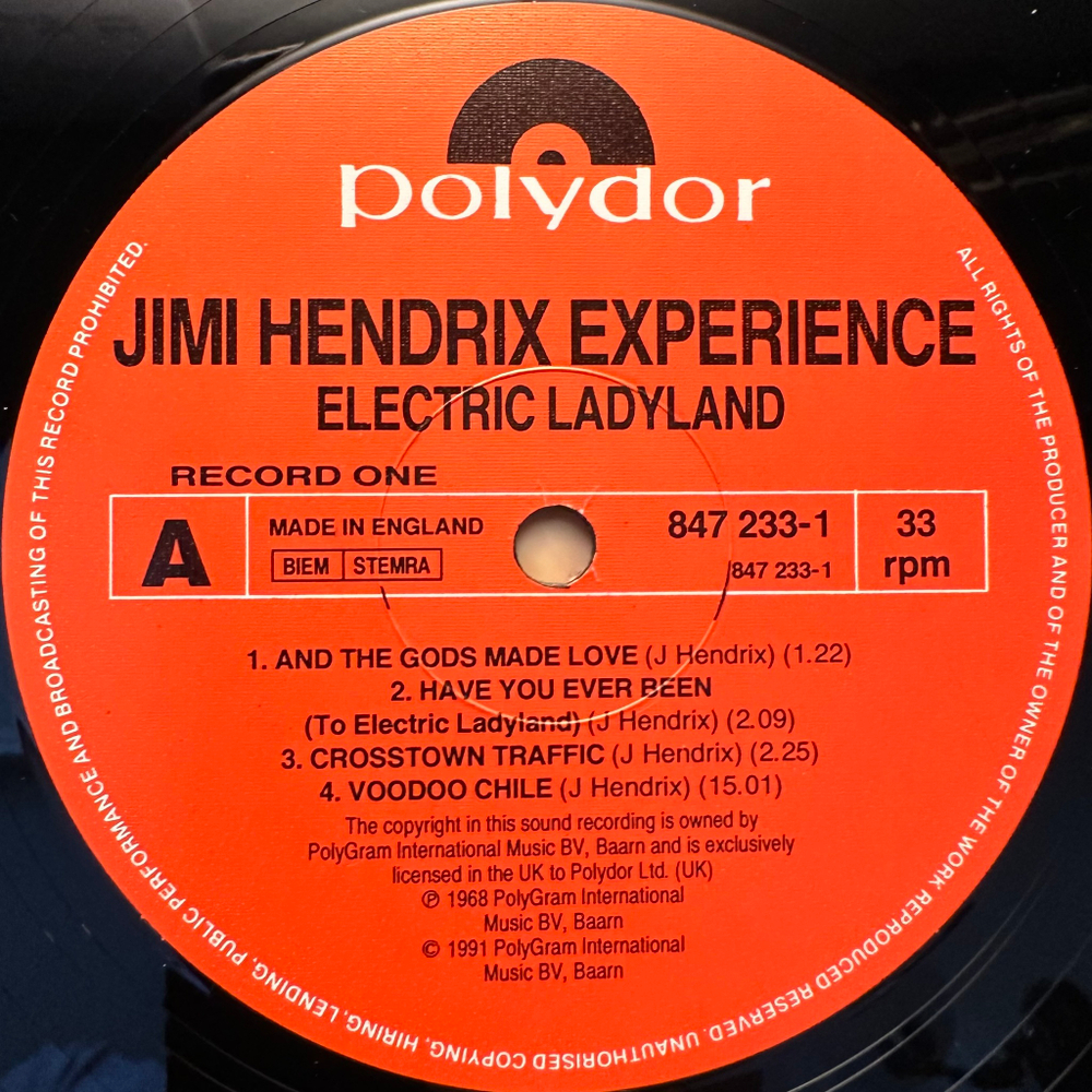 The Jimi Hendrix Experience - Electric Ladyland 2LP (Англия 1991г.)