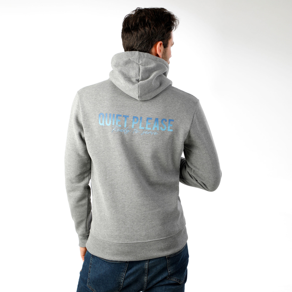Мужская кофта теннисная Quiet Please Ready To Serve Hoody Men - Grey, Blue