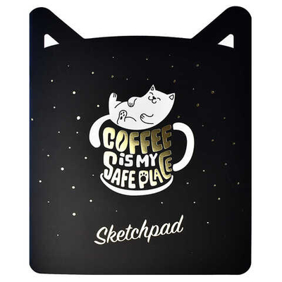 Скетчпад 24 л, мягкий переплёт (2 скобы), белый офсет, фигурная вырубка