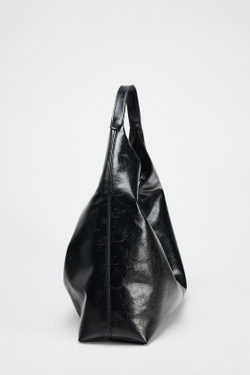 ZARA СУМКА-МЕШОК С ПЛЕЧЕВЫМ РЕМНЕМ, ЧЕРНЫЙ