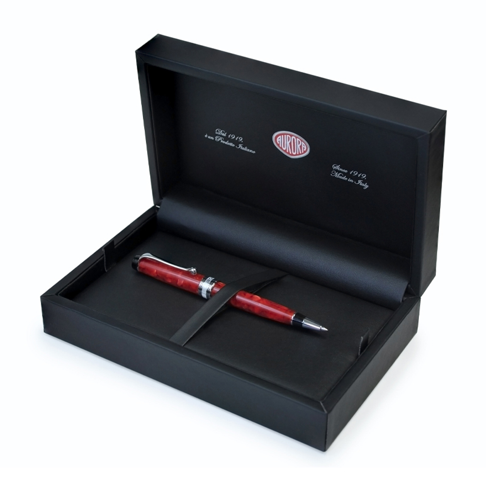 Шариковая ручка Aurora Optima Auroloide Red CT стержень: M, цвет чернил: blue, в подарочной коробке