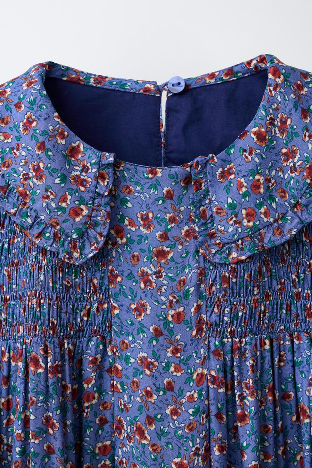 ZARA ПЛАТЬЕ С ЦВЕТОЧНЫМ ПРИНТОМ, СИНИЙ