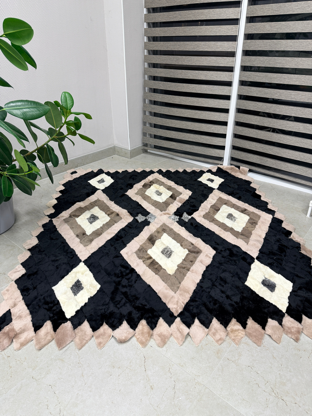 Покрывало меховое ковер из шкуры овчины