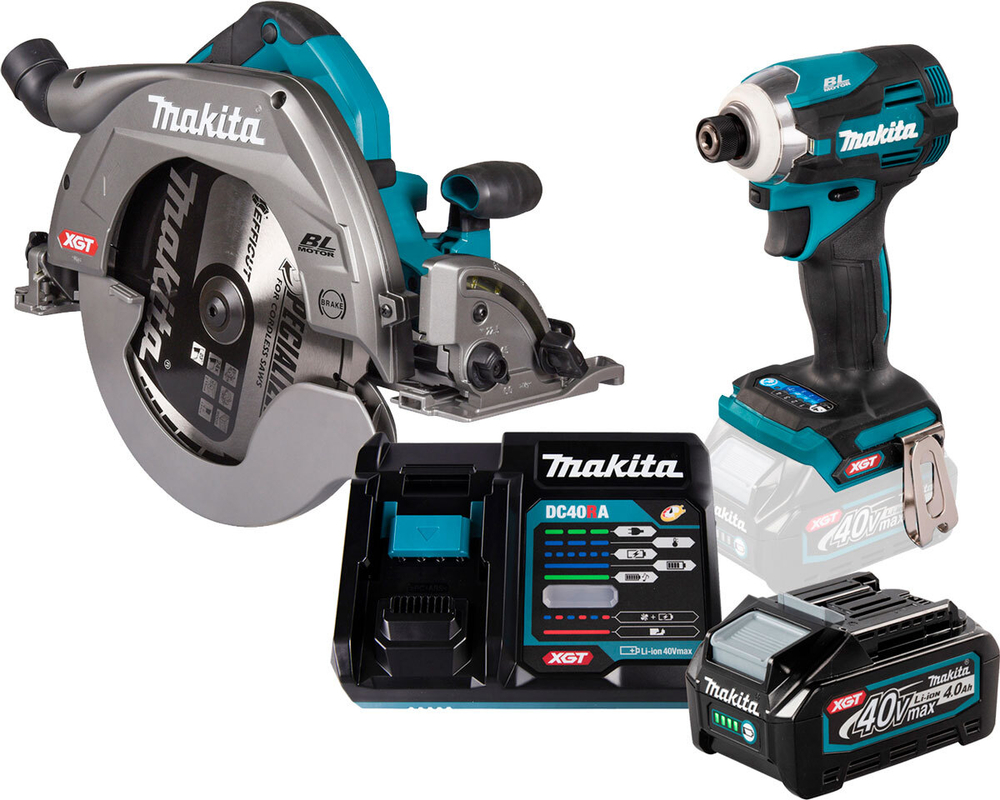 Аккумуляторный винтовёрт + циркулярная пила с энергокомплектом Makita HS011GZ-TD001GZ-191J67-0