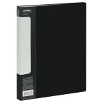 Папка с 100 вкладышами, Стамм Стандарт, 800мкм, корешок 30мм с карманом, черная