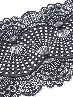 03-167 Кружево эластичное 22 см, черный 170