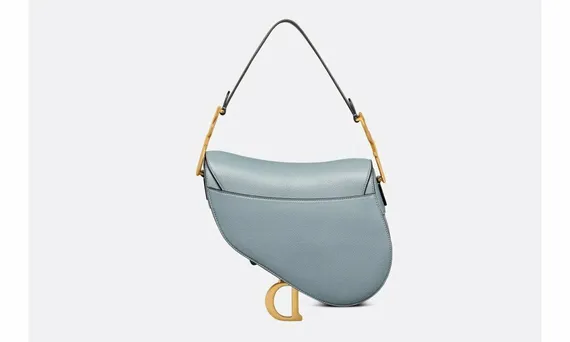 Сумка Dior Saddle с ремнем серо-синий