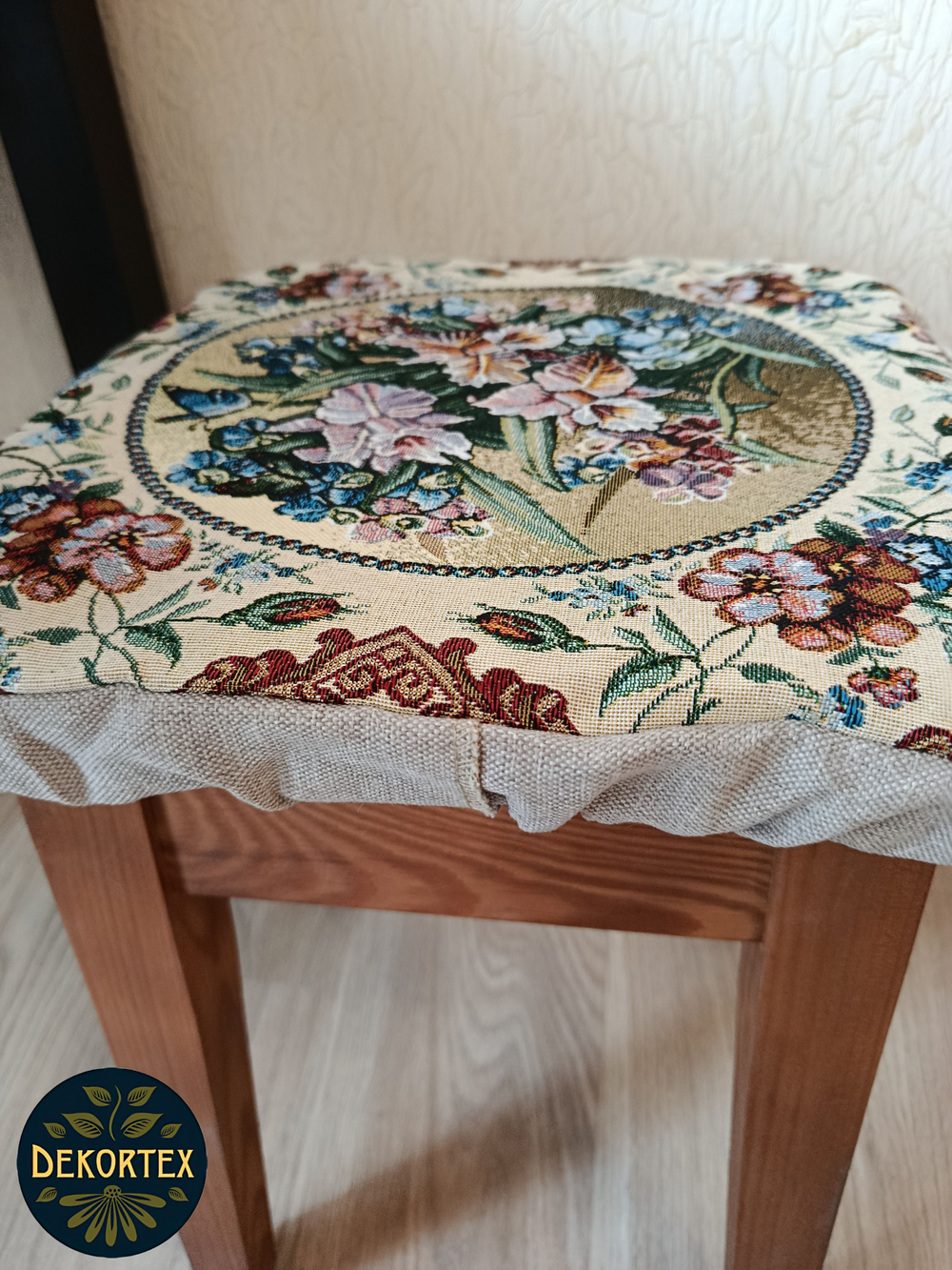 Набор чехлов на табурет из гобелена Орхидеи (33х33 см) - 2шт