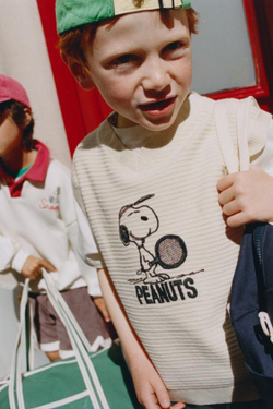 ZARA ВЯЗАНЫЙ ЖИЛЕТ С ВЫШИВКОЙ SNOOPY PEANUTS™, ЭКРЮ