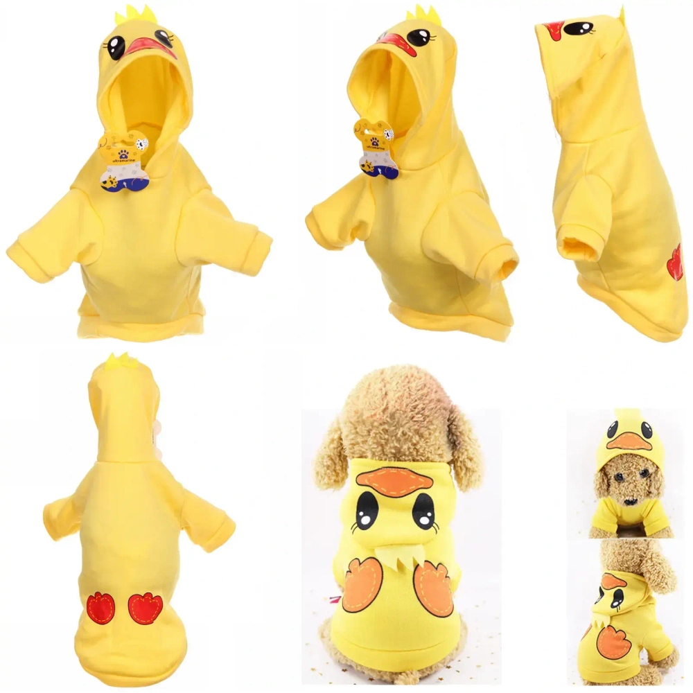 Кофта - толстовка с капюшоном для собак мелких пород «МОДНЫЙ БРО», цыплёнок, размер S (17*21*26см) Ultramarine