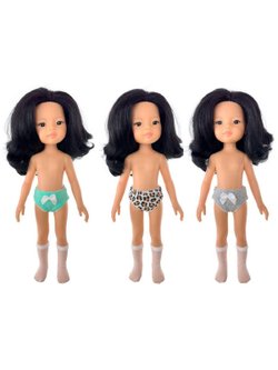 Набор из 3 трусиков и белые гольфы для кукол Paola Reina 32 см (976)