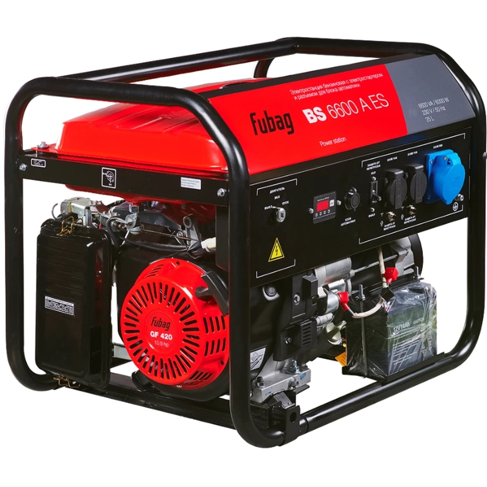 Бензиновый генератор FUBAG BS 6600 AES с кожухом Geon 1200 RAL 8017
