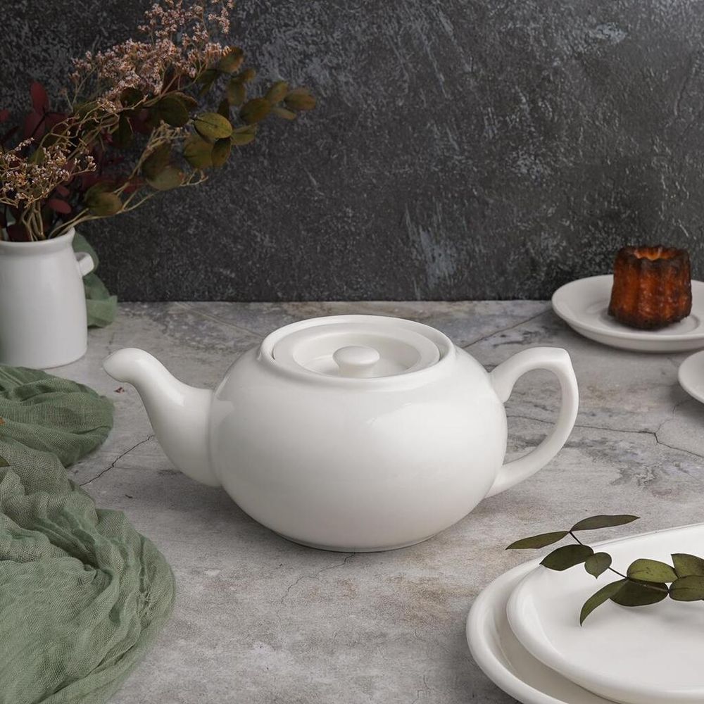 Чайник 670 мл d 14 см h8,5 см белый фарфор NEW P.L. Proff Cuisine [1]