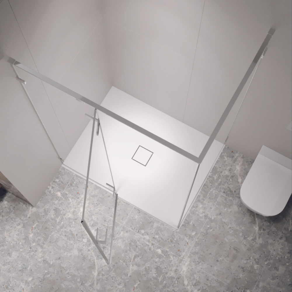 Душевой уголок с распашной дверью на петлях - RGW SV-040 (Матовое-Сатинат, 1000x800)