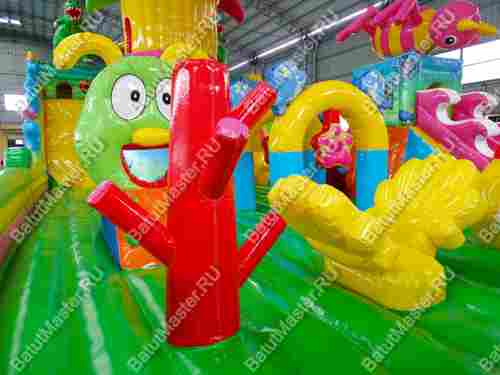 Мега-батут "Хамелеон и динозавры", 20*10*6 м