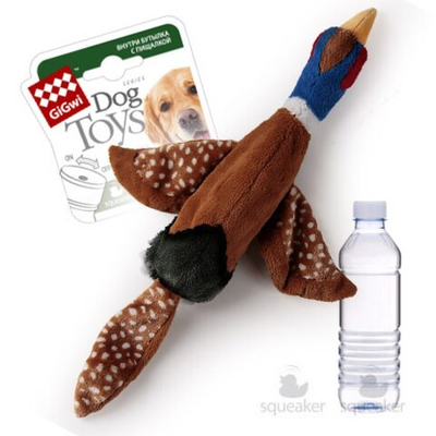 Игрушка "Птица с бутылкой-пищалкой" 57 см (текстиль/пластик) - для собак (Gigwi 75225)