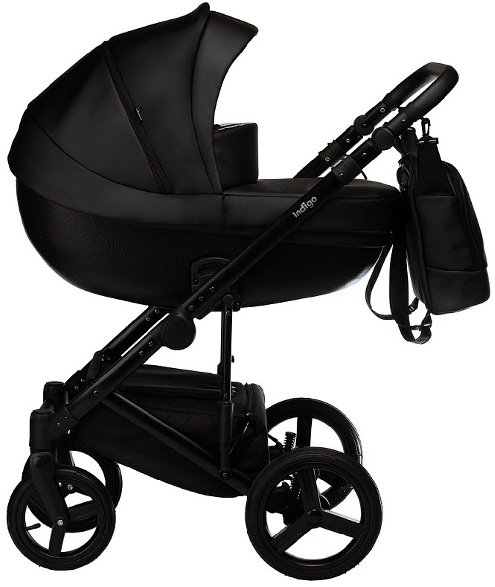 Детская коляска Indigo Tour Eco 3 в 1 с автокреслом Avionaut Cosmo Te06 черная кожа