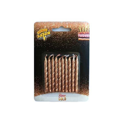 Свечи для торта Розовое золото, 10шт