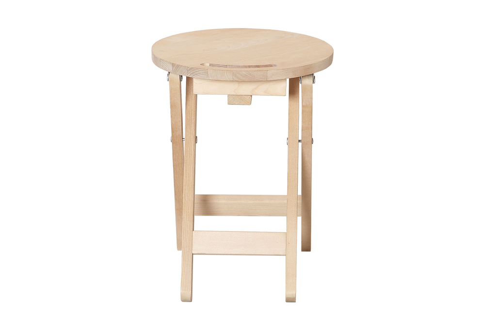 Табурет складной с ручкой (бесцветный лак)