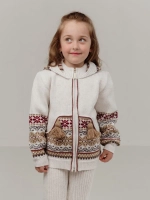 Кофта вязаная на молнии с капюшоном и карманом