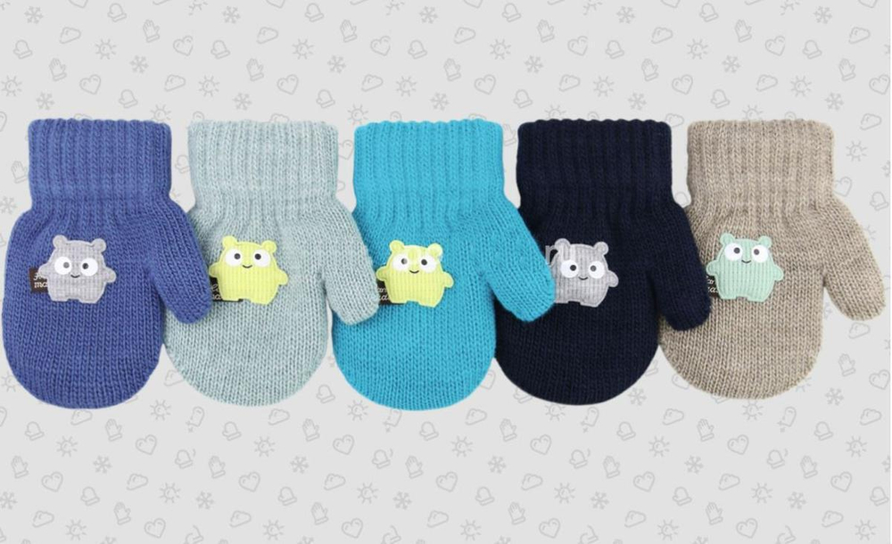 Варежки дет. ТМ-924м р.12(12) в ассорт. (Теплыши), 1 шт.