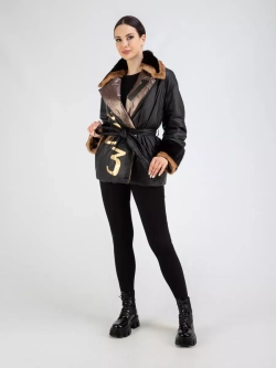 Куртка утепленная с мехом короткая демисезонная