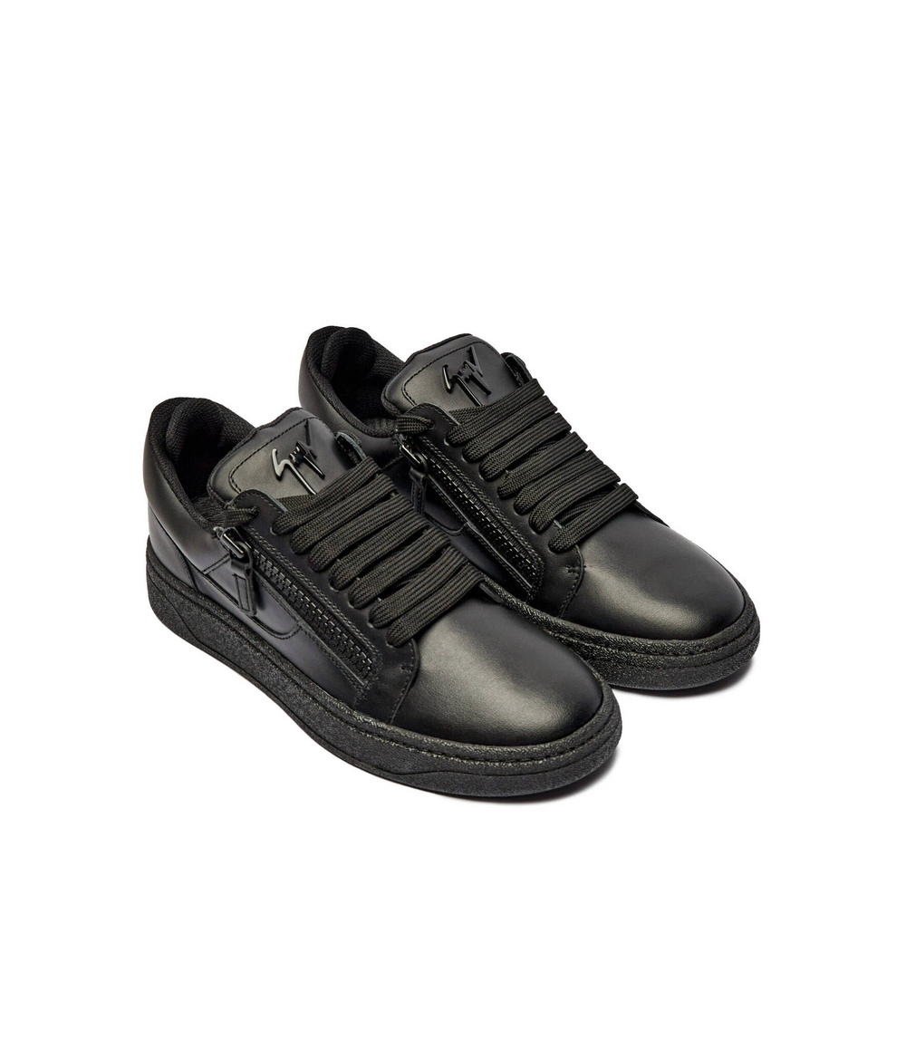 Кожаные кроссовки a1 talogo Giuseppe Zanotti - черный(RM30034)