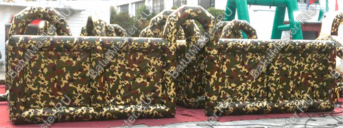 Коммерческий надувной батут "Лабиринт милитари" 12*8*2,5 м