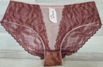 Трусики-слипы с завышенной линией талии из кружева с люрексом (Размер: 4X) (Цвет: светло-бордовый)