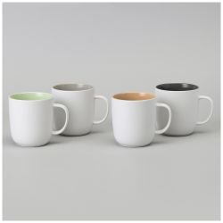 НАБОР КРУЖЕК BRONCO "VELOUR" 4 ШТ. 400 МЛ МИКС БЕЛЫЙ