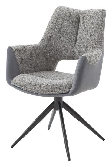 Стул ДАВЕН (DAVEN) 360 град, цвет СЕРЫЙ RIELY-450 / G1038-04 , ткань /ТЕМНО-СЕРЫЙ каркас