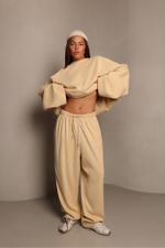 Брюки из трикотажного вельвета