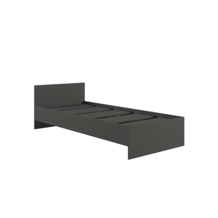 МС Мадера Кровать без ящ. М900 с дсп 900*2000 б/матр. (лдсп графит новый)