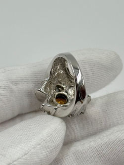 Кольцо с жёлтым кристаллом