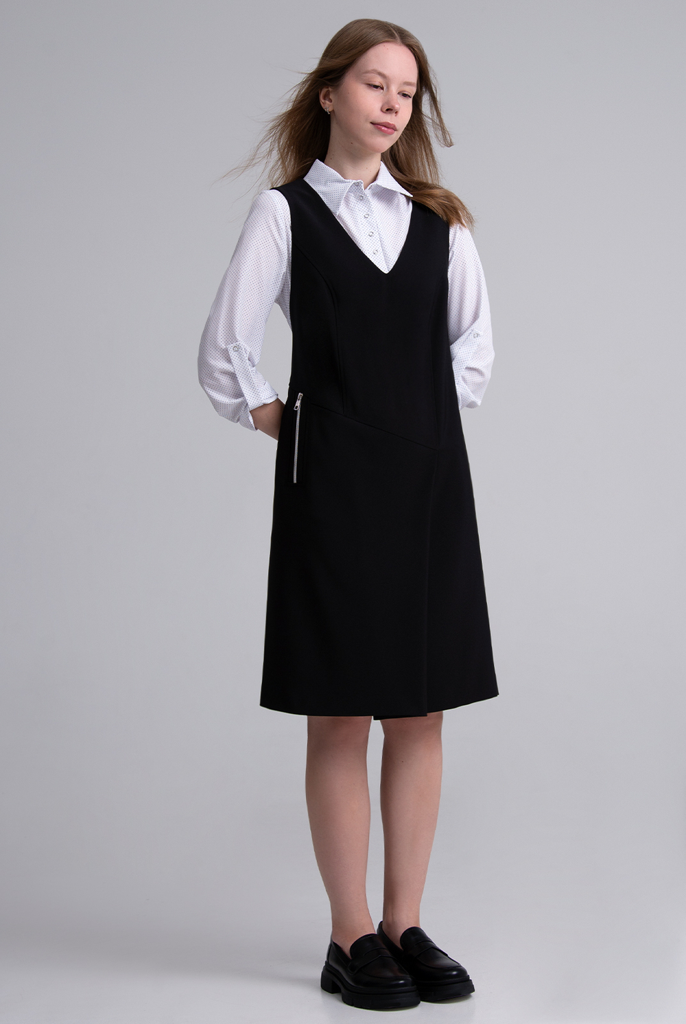 Офисный сарафан 2614АП, черный #70Ч082614АП