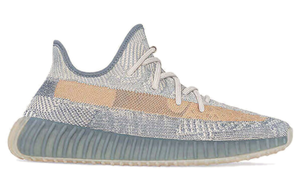 Adidas originals Yeezy Boost 350 V2 gray and blue "israfil" fabric non-slip wear-resistant low-cut sports casual shoes for men and women the same gray and blue