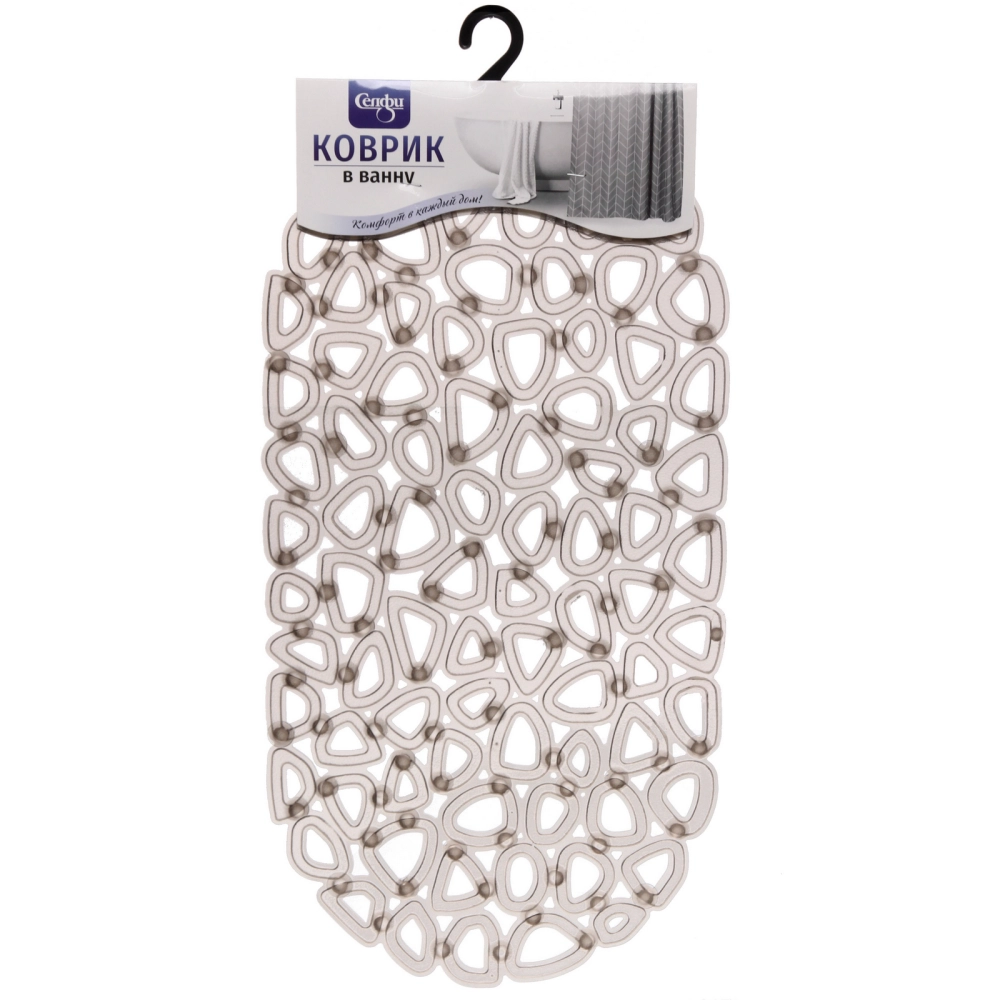 Коврик в ванну 65х35"Миф» серый