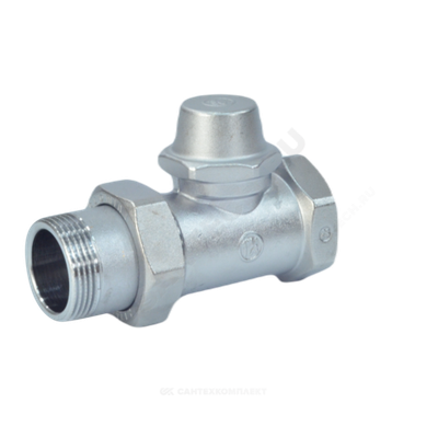 Клапан запорный Ду 32 Ру16 ВР прямой штуцер без уплотнения R15TG Giacomini R15X036