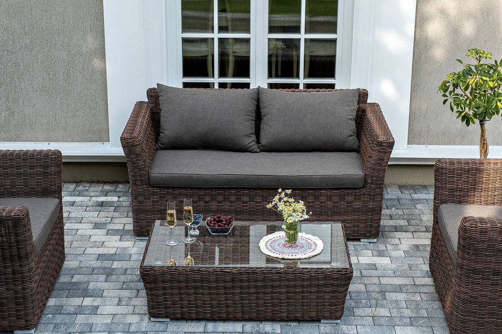 "Капучино Сингл" лаунж-зона из искусственного ротанга, цвет коричневый