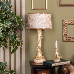 Настольная лампа Змея Катари Айвори с абажуром Тюссо Vatican (Ватикан) Крем